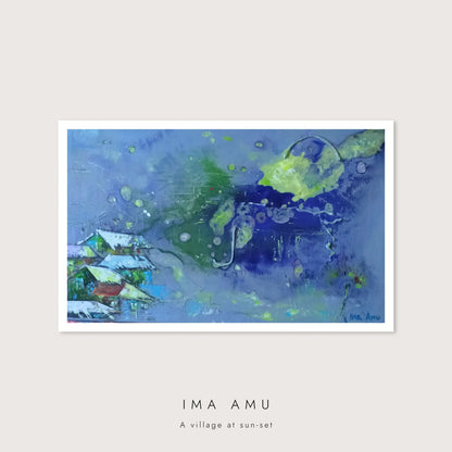 A Village at Sun - Set - Art Gllry - Ima Amu